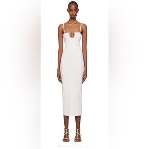 Jacquemus- Off-White Les Classiques La Robe Sierra bretelles midi dress